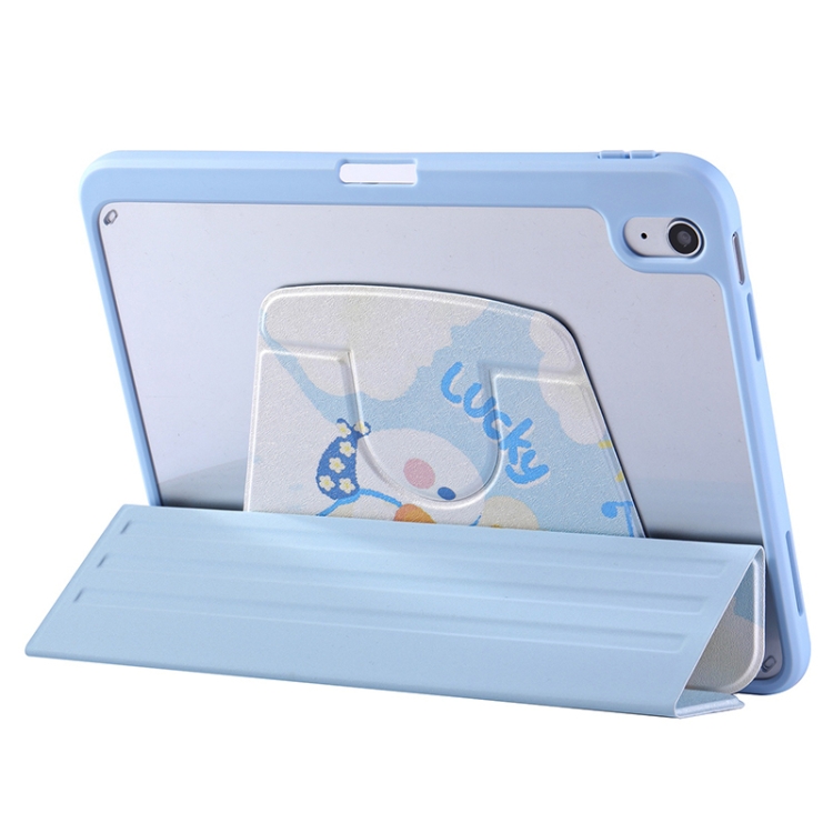 For iPad Air / Air 2 / 9.7 2017 / 2018 3-Fold 360 Rotation Painted Leather Smart Tablet Case(Lucky Duck) For iPad Air / Air 2 / 9.7 2017 / 2018 3-Fold 360 Rotation Painted Leather Smart Tablet Case(Lucky Duck)