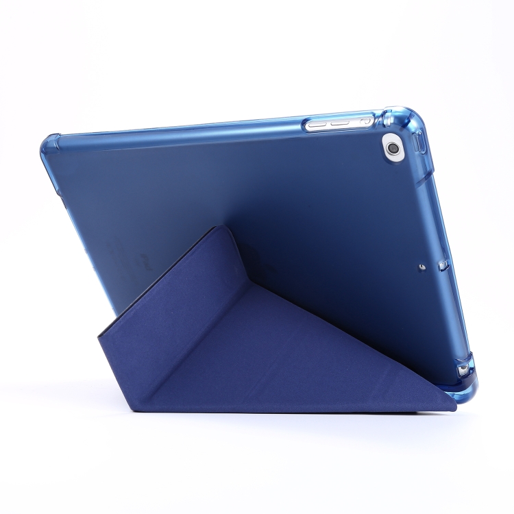For iPad Air 2 Airbag Deformation Horizontal Flip Leather Case with Holder & Pen Holder(Dark Blue) - 3