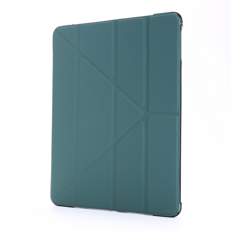 For iPad Air 2 Airbag Deformation Horizontal Flip Leather Case with Holder & Pen Holder(Dark Green) - 1