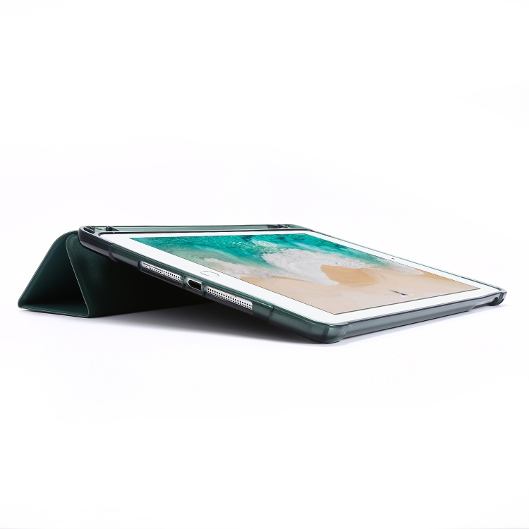 For iPad Air 2 Airbag Horizontal Flip Leather Case with Three-fold Holder & Pen Holder(Dark Green) - 4