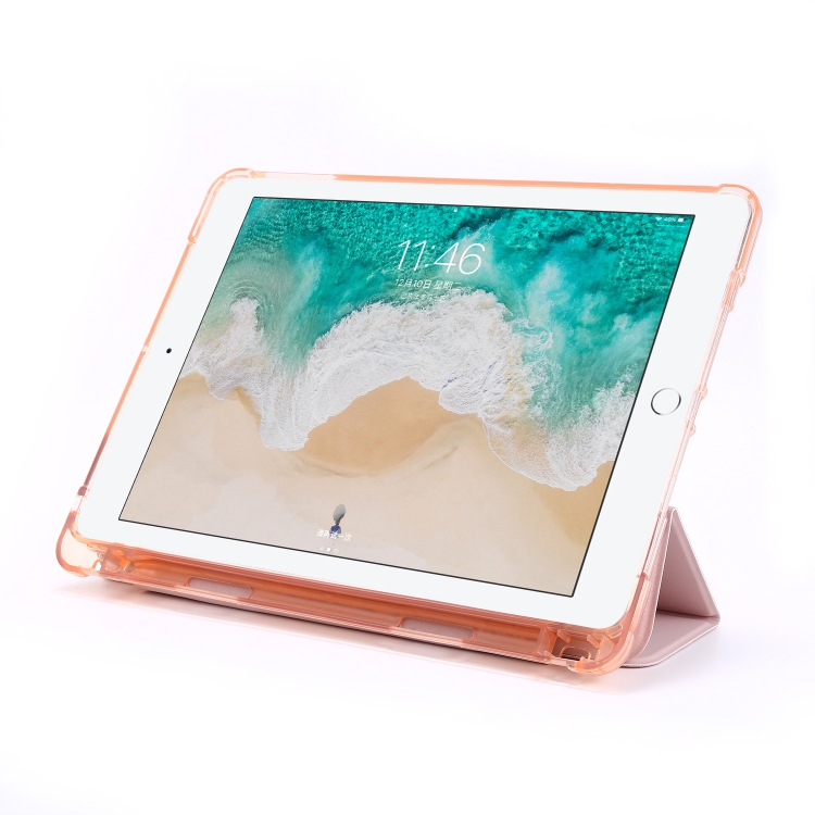 For iPad Air 2 Airbag Horizontal Flip Leather Case with Three-fold Holder & Pen Holder(Pink) - 3