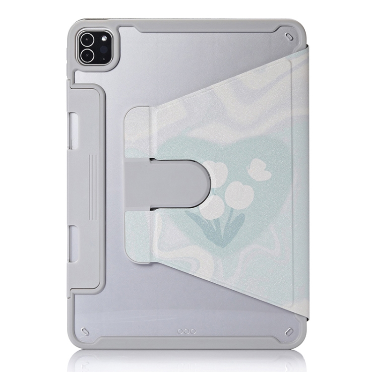 For iPad Pro 12.9 2022 / 2021 / 2020 Split Drawer Rotation Painted Leather Smart Tablet Case(Flowers) For iPad Pro 12.9 2022 / 2021 / 2020 Split Drawer Rotation Painted Leather Smart Tablet Case(Flowers)