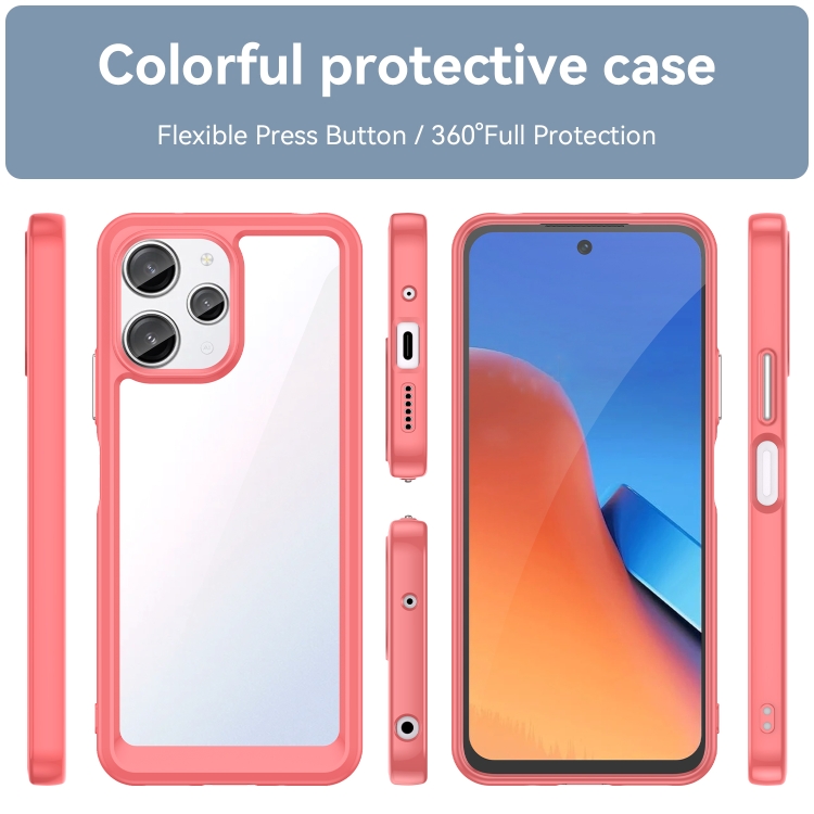 For Xiaomi Poco M6 Pro Colorful Series Acrylic Hybrid TPU Phone Case(Black)