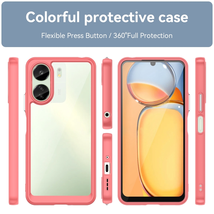 For Xiaomi Redmi 13C Colorful Series Acrylic Hybrid TPU Phone Case(Red)