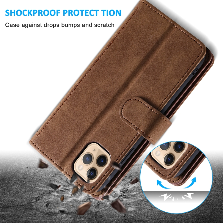 For iPhone 11 Pro Max Nine Card Zipper Bag Horizontal Flip Leather Case With Holder & Card Slots & Photo Frame & Wallet(Brown) - 12