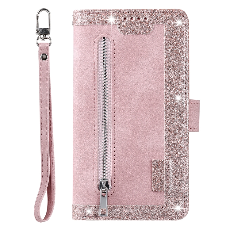 For iPhone 11 Pro Max Nine Card Zipper Bag Horizontal Flip Leather Case With Holder & Card Slots & Photo Frame & Wallet(Pink) - 1