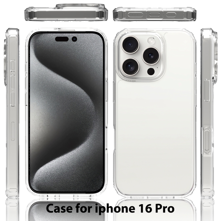 For iPhone 16 Pro Scratchproof Acrylic TPU Phone Case(Transparent) For iPhone 16 Pro Scratchproof Acrylic TPU Phone Case(Transparent)