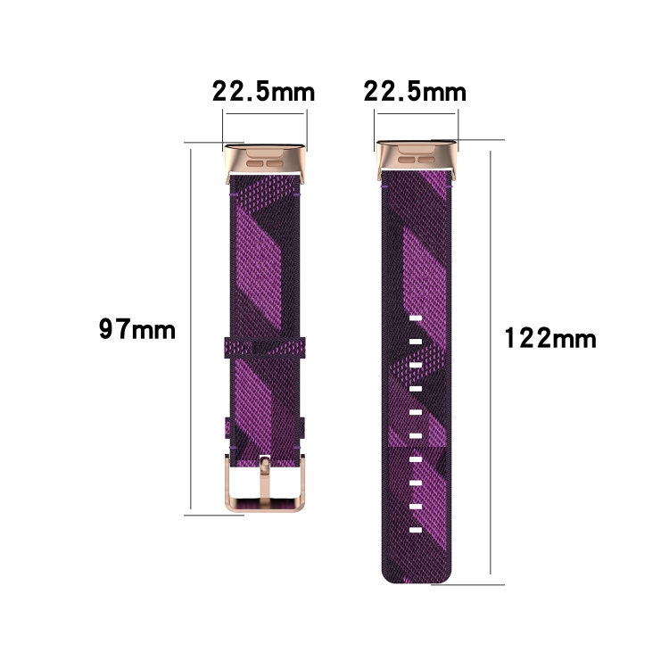 For Fitbit Charge 4 / Charge 3 / Charge 3 SE Stainless Steel Head Grain Nylon Denim Replacement Strap Watchband(Pink) - 6