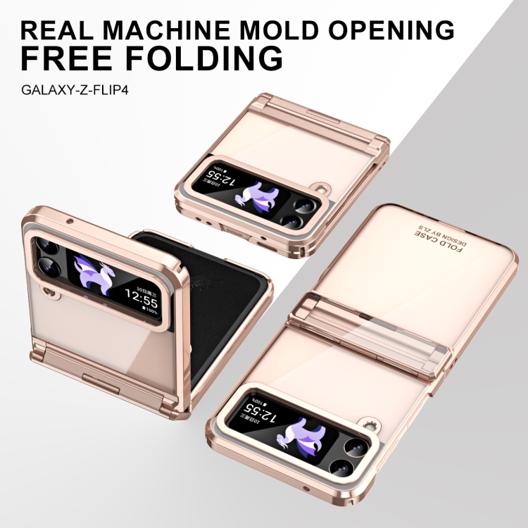 For Samsung Galaxy Z Flip4 5G Electroplating Phantom Series PC Folding Case with Hinge(Rose Gold) For Samsung Galaxy Z Flip4 5G Electroplating Phantom Series PC Folding Case with Hinge(Rose Gold)