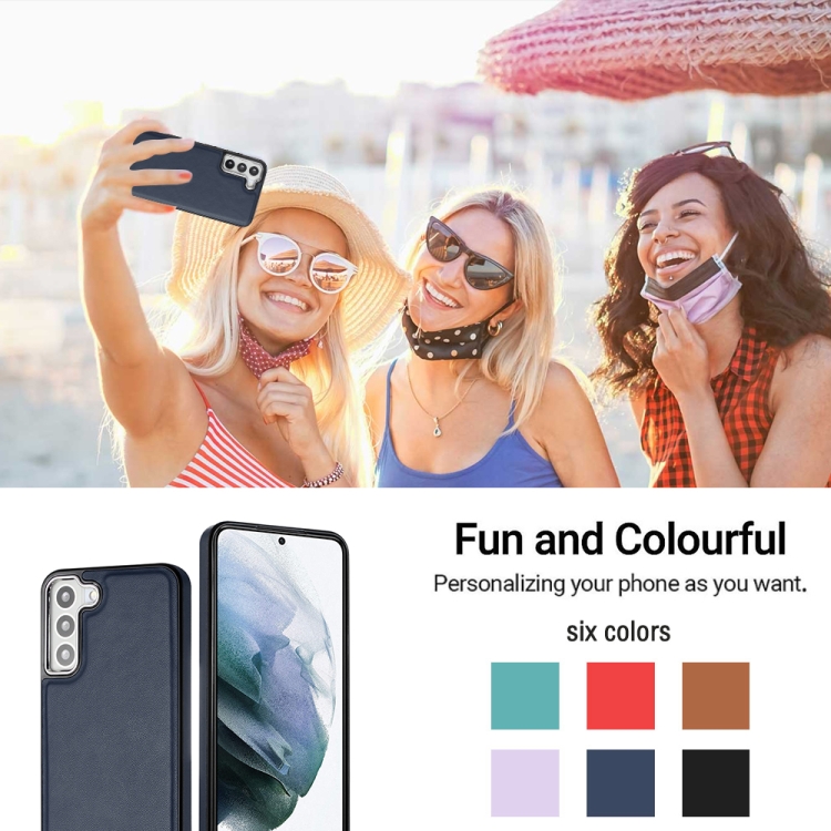 For Samsung Galaxy S23 Leather Texture Full Coverage Phone Case(Blue)