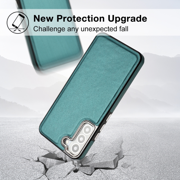 For Samsung Galaxy S23+ Leather Texture Full Coverage Phone Case(Green) For Samsung Galaxy S23+ Leather Texture Full Coverage Phone Case(Green)