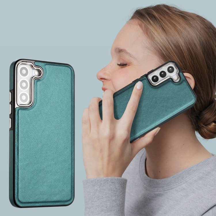 For Samsung Galaxy S23+ Leather Texture Full Coverage Phone Case(Green) For Samsung Galaxy S23+ Leather Texture Full Coverage Phone Case(Green)
