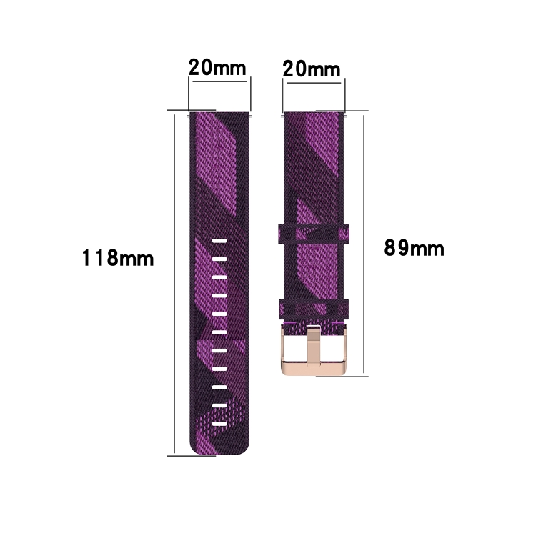 For Amazfit Bip Lite Version 1S / Bip S 20mm Nylon Denim Canvas Replacement Strap Watchband(Red Stripe) - 5