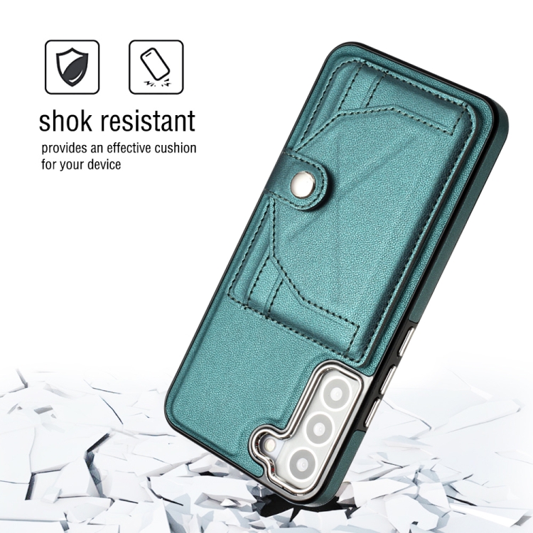 For Samsung Galaxy S23+ Shockproof Leather Phone Case with Card Holder(Green) For Samsung Galaxy S23+ Shockproof Leather Phone Case with Card Holder(Green)