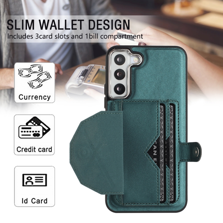 For Samsung Galaxy S23+ Shockproof Leather Phone Case with Card Holder(Green) For Samsung Galaxy S23+ Shockproof Leather Phone Case with Card Holder(Green)