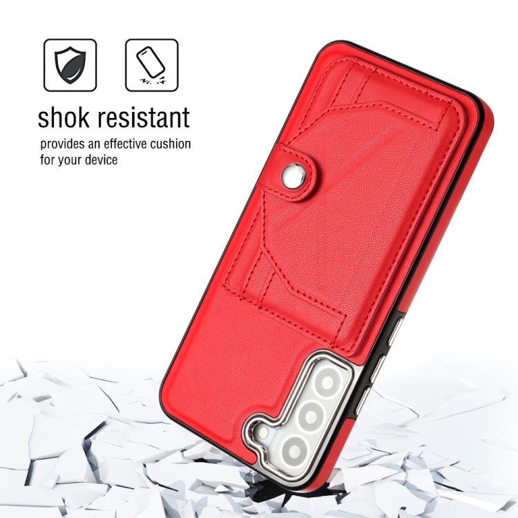 For Samsung Galaxy S23 Shockproof Leather Phone Case with Card Holder(Red) For Samsung Galaxy S23 Shockproof Leather Phone Case with Card Holder(Red)