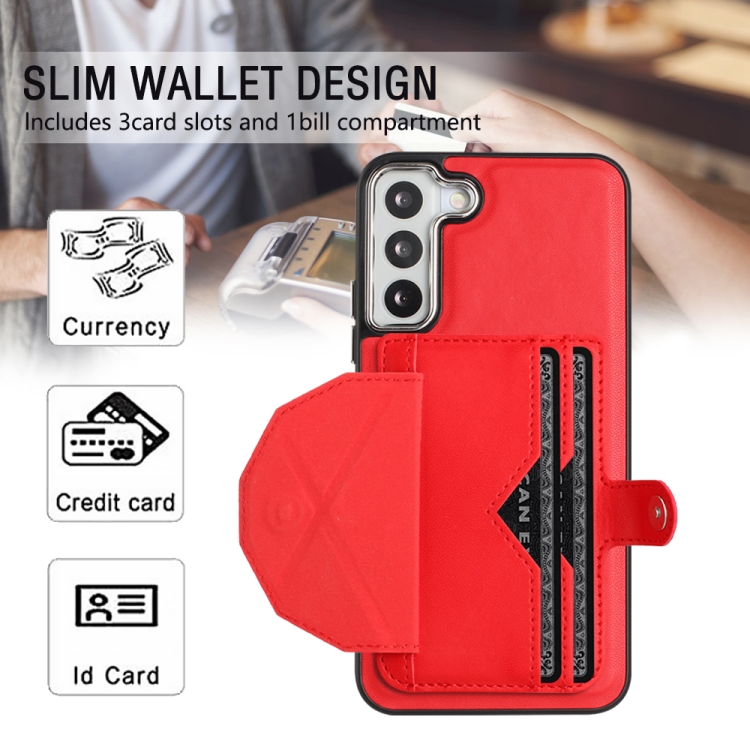 For Samsung Galaxy S23 Shockproof Leather Phone Case with Card Holder(Red) For Samsung Galaxy S23 Shockproof Leather Phone Case with Card Holder(Red)