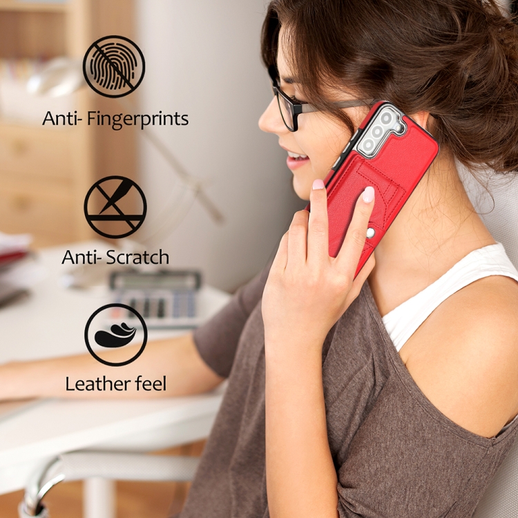 For Samsung Galaxy S23 Shockproof Leather Phone Case with Card Holder(Red) For Samsung Galaxy S23 Shockproof Leather Phone Case with Card Holder(Red)