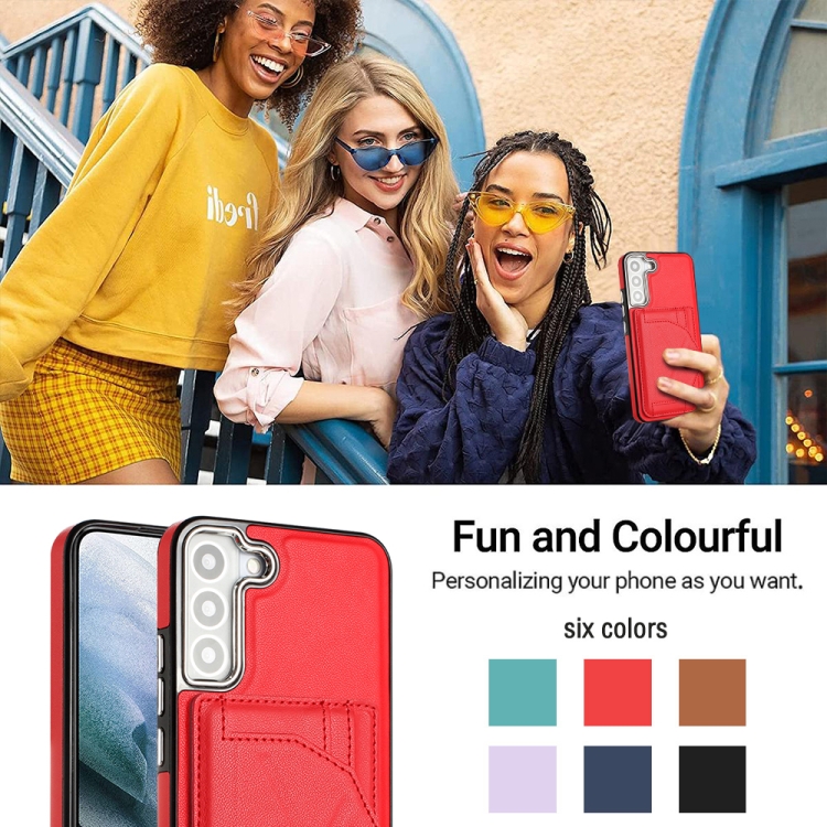 For Samsung Galaxy S23 Shockproof Leather Phone Case with Card Holder(Red) For Samsung Galaxy S23 Shockproof Leather Phone Case with Card Holder(Red)