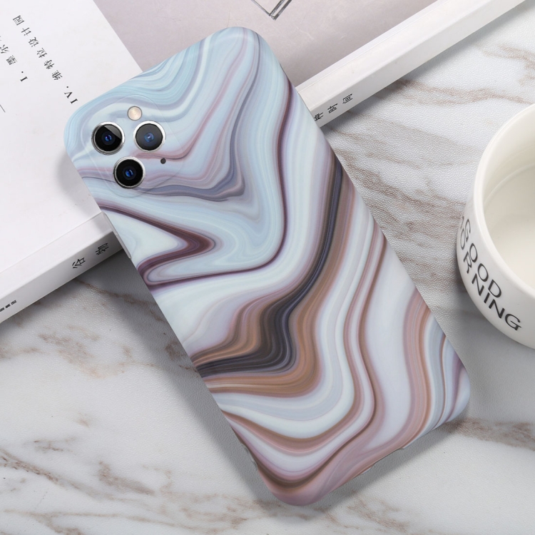 For iPhone 11 Pro Watercolor Marble Pattern IMD TPU Mobile Phone Case(White)