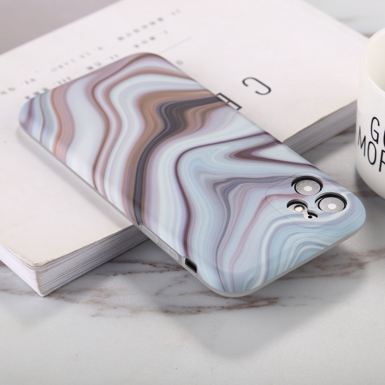 For iPhone 11 Pro Watercolor Marble Pattern IMD TPU Mobile Phone Case(White)