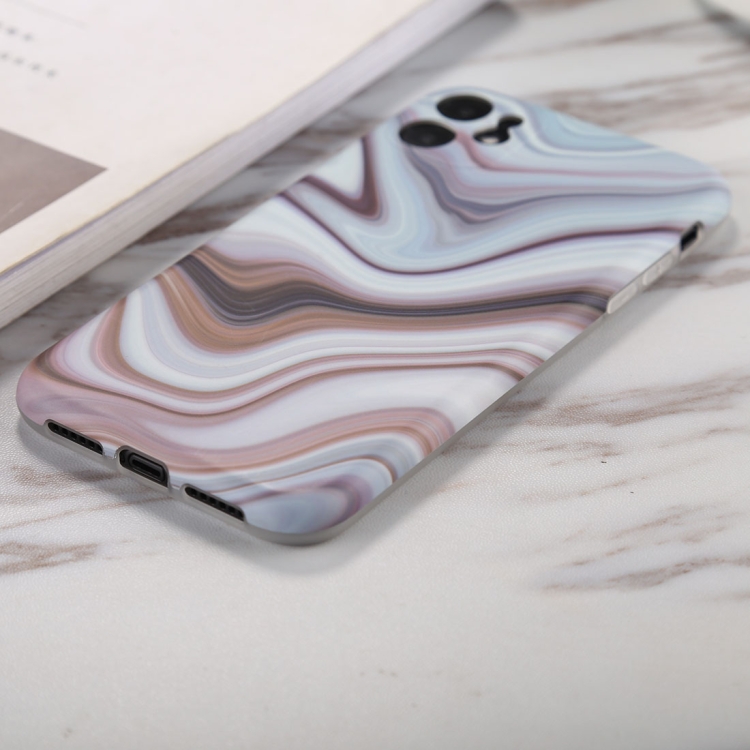 For iPhone 11 Pro Watercolor Marble Pattern IMD TPU Mobile Phone Case(White)