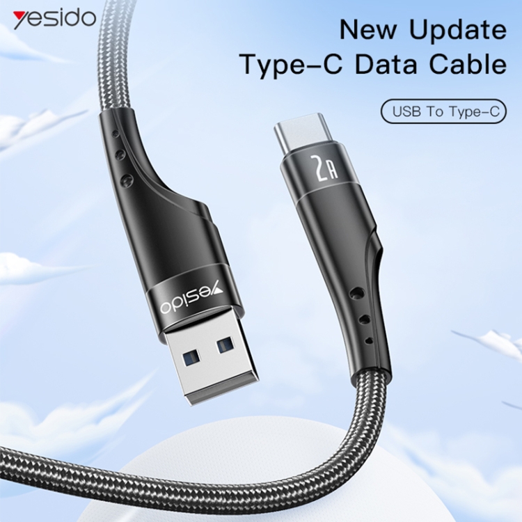 YESIDO CA109 3m 2A USB to USB-C / Type-C Charging Data Cable(Black) - 1