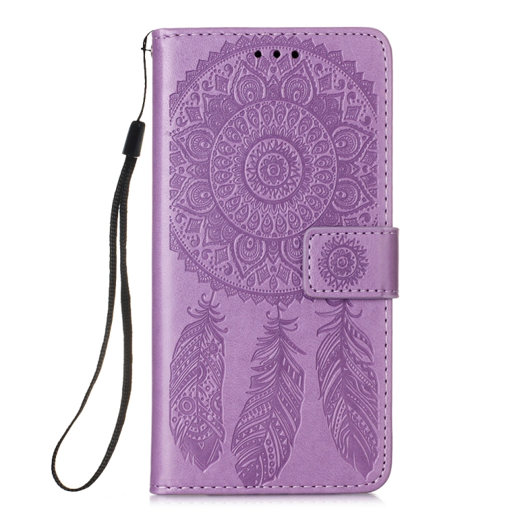 For Xiaomi Mi 10 Lite 5G / Mi 10 Youth 5G Dream Catcher Printing Horizontal Flip Leather Case with Holder & Card Slots & Wallet & Lanyard(Purple) - 1