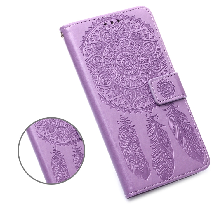 For Xiaomi Mi 10 Lite 5G / Mi 10 Youth 5G Dream Catcher Printing Horizontal Flip Leather Case with Holder & Card Slots & Wallet & Lanyard(Purple) - 5