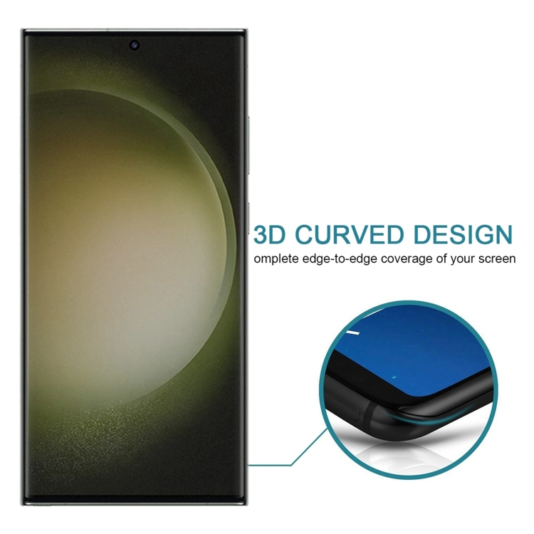 For Samsung Galaxy S23 Ultra 5G Ultrathin 3D Curved Edge Privacy Tempered Glass Film, Support Unlock