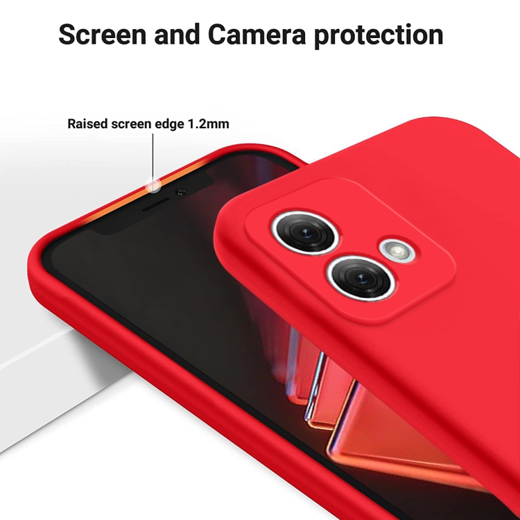 For Motorola Moto G84 5G Pure Color Liquid Silicone Shockproof Phone Case (Red)