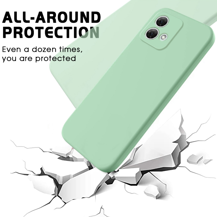 For Motorola Moto G84 5G Pure Color Liquid Silicone Shockproof Phone Case (Green)