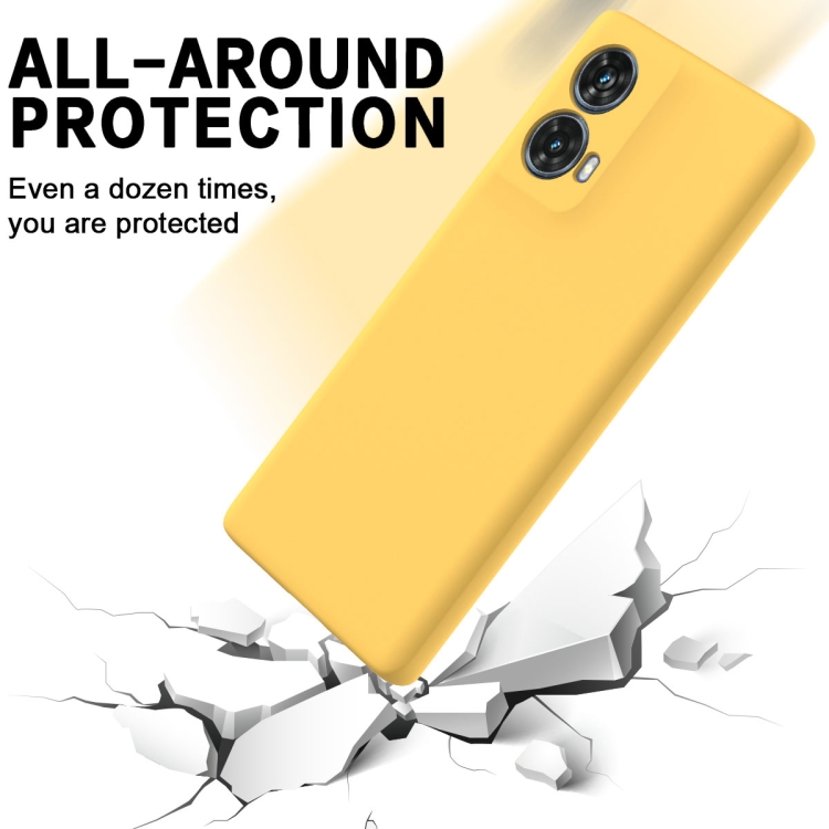 For Motorola Moto G85 Pure Color Liquid Silicone Shockproof Phone Case