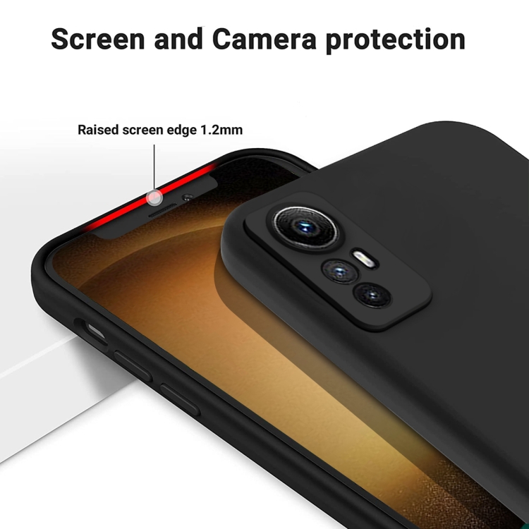  KJYFOANI Funda para Xiaomi Redmi 12, mangas de parachoques  negras a prueba de golpes, carcasa de protección contra caídas de 360 °,  cubierta de silicona suave ultrafina de cuerpo completo para