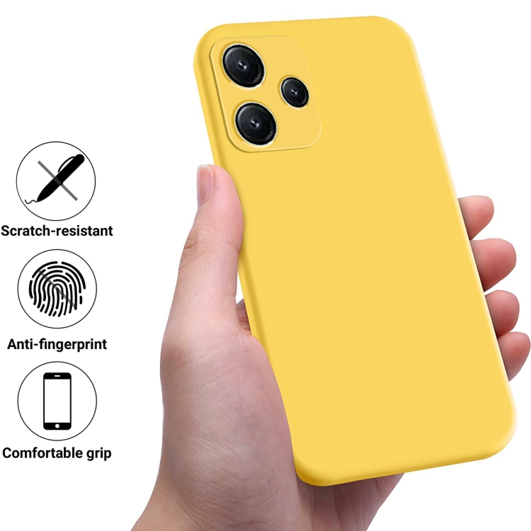 Para Xiaomi Poco M6 Pro Funda para teléfono a prueba de golpes de silicona  líquida de color puro (amarillo)