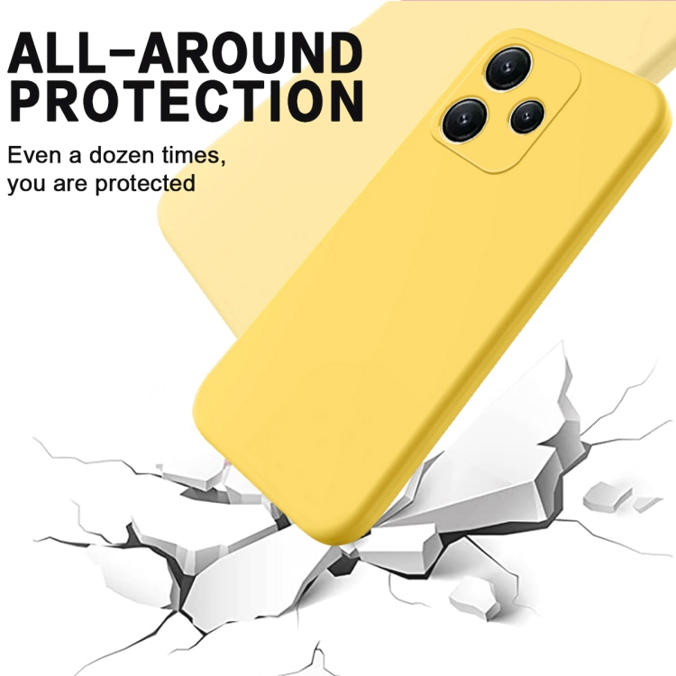 Para Xiaomi Poco M6 Pro Funda para teléfono a prueba de golpes de silicona  líquida de color puro (amarillo)