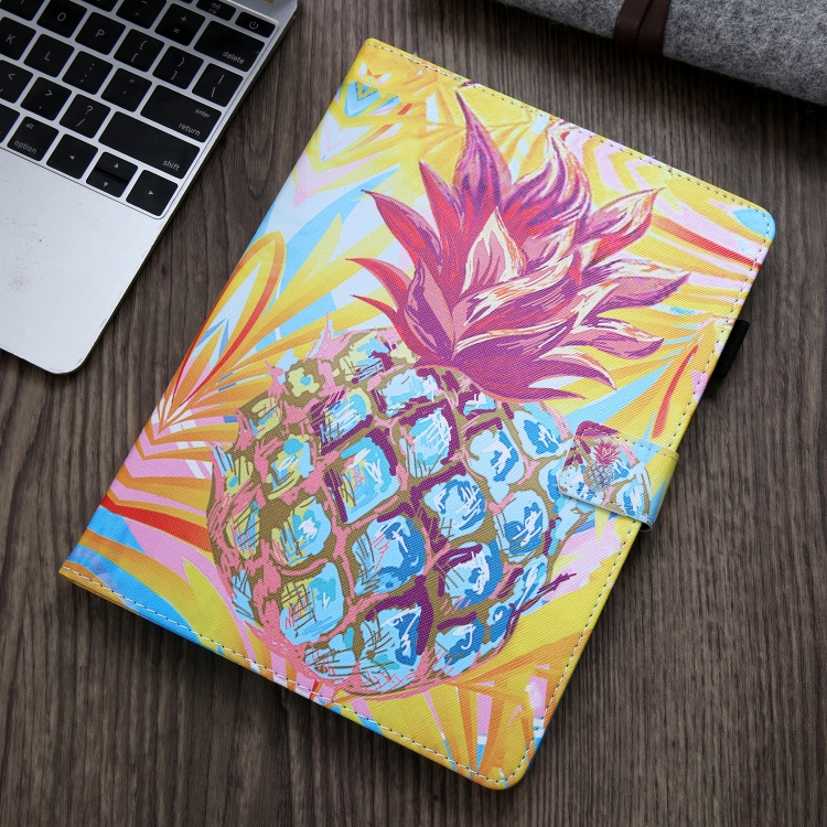 For iPad Mini (2019) Colored Drawing Pattern Horizontal Flip Leather Case with Holder & Card Slots & Anti-skid Strip & Wake-up / Sleep Sunction(Pineapple) For iPad Mini (2019) Colored Drawing Pattern Horizontal Flip Leather Case with Holder & Card Slots & Anti-skid Strip & Wake-up / Sleep Sunction(Pineapple)