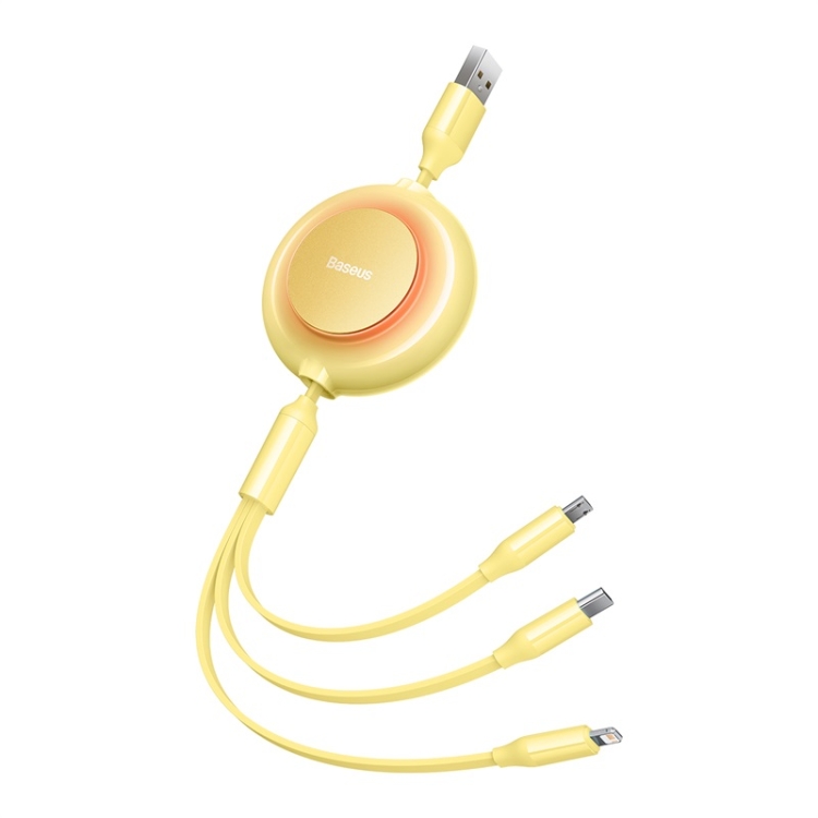 Baseus 3 in 1 USB to Type-C + 8 Pin + Micro USB Fast Charging Data Cable, Length: 1.1m(Yellow) Baseus 3 in 1 USB to Type-C + 8 Pin + Micro USB Fast Charging Data Cable, Length: 1.1m(Yellow)