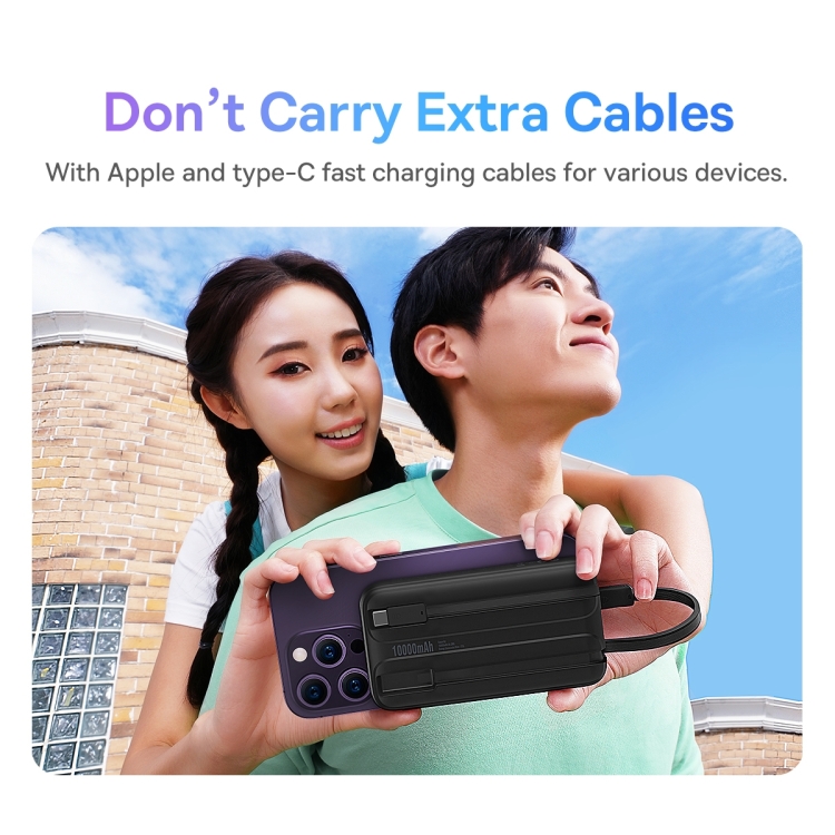 Baseus Comet Series Dual-Cable Digital Display Fast Charge Power Bank 10000mAh 22.5W(Black) - 5