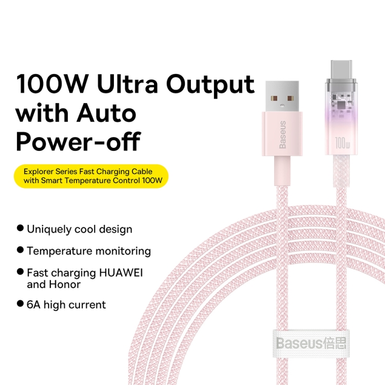 Cable USB-Type C Charge Rapide 3A Silicone Rose 2m Pour Samsung