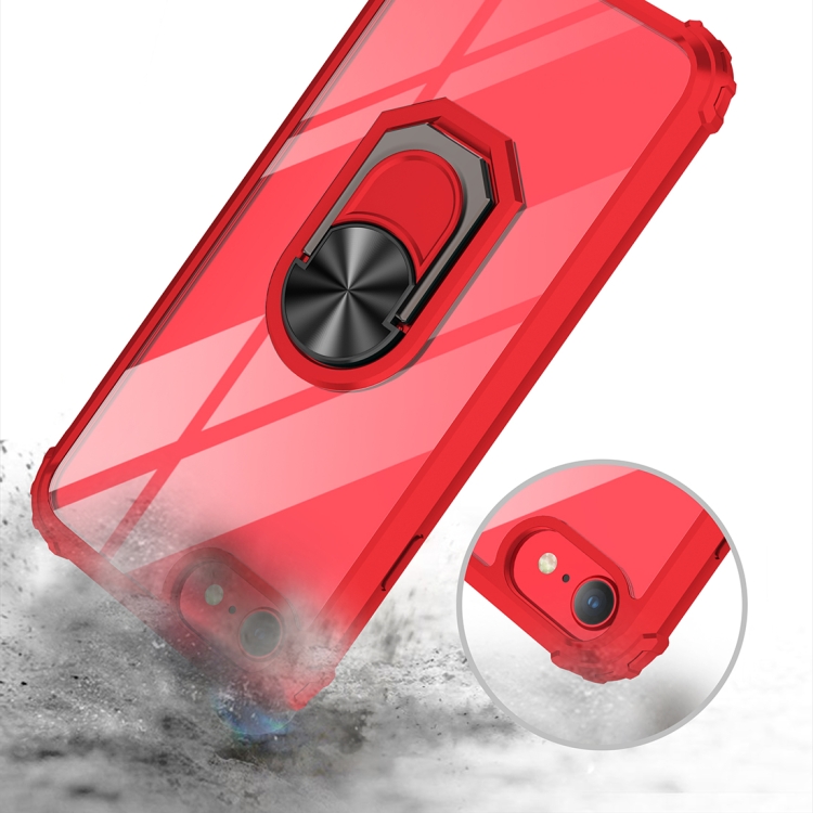 For iPhone SE 2022 / SE 2020 / 8 / 7 / 6 Shockproof Transparent TPU + Acrylic Protective Case with Ring Holder(Black) For iPhone SE 2022 / SE 2020 / 8 / 7 / 6 Shockproof Transparent TPU + Acrylic Protective Case with Ring Holder(Black)