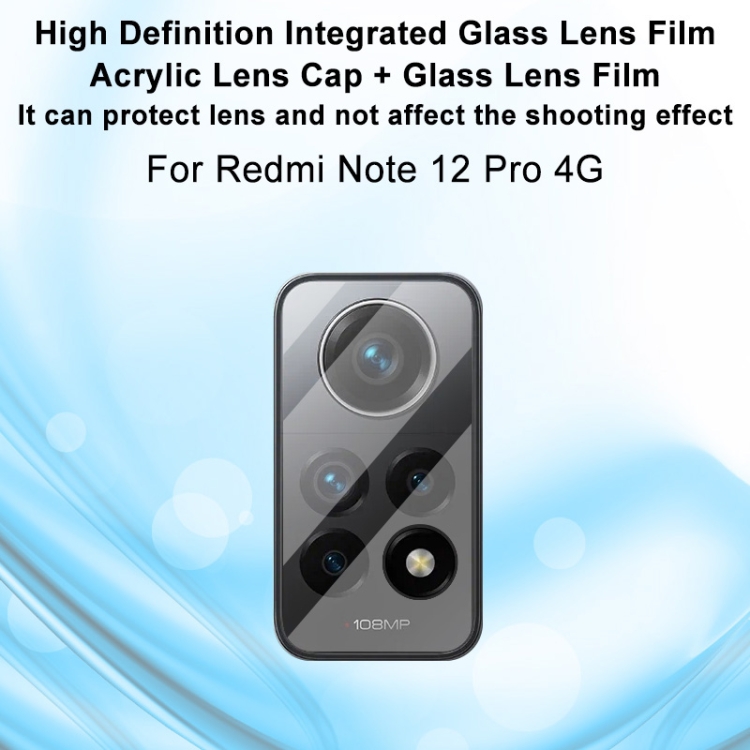 Para Xiaomi Redmi Note 12 Pro 4G imak Lente de cámara trasera