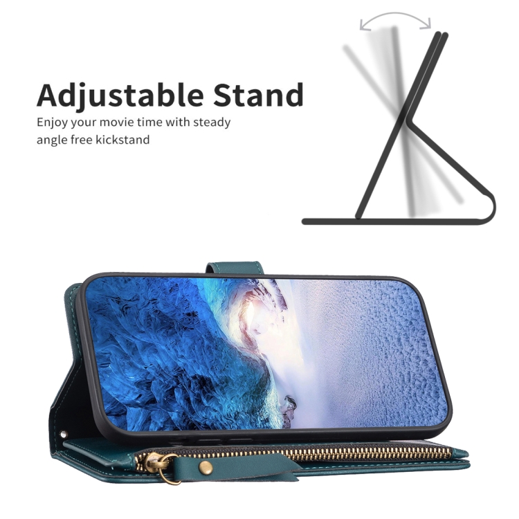 For Samsung Galaxy S23 5G 9 Card Slots Zipper Wallet Leather Flip Phone Case(Green) For Samsung Galaxy S23 5G 9 Card Slots Zipper Wallet Leather Flip Phone Case(Green)