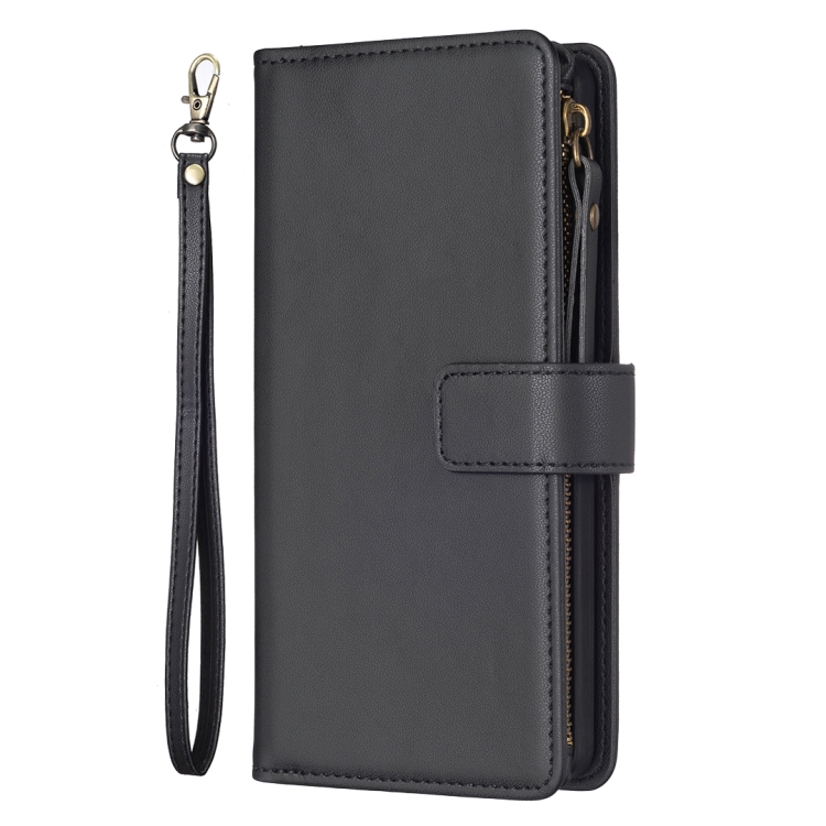 For Samsung Galaxy S23 FE 5G 9 Card Slots Zipper Wallet Leather Flip Phone Case(Black) For Samsung Galaxy S23 FE 5G 9 Card Slots Zipper Wallet Leather Flip Phone Case(Black)