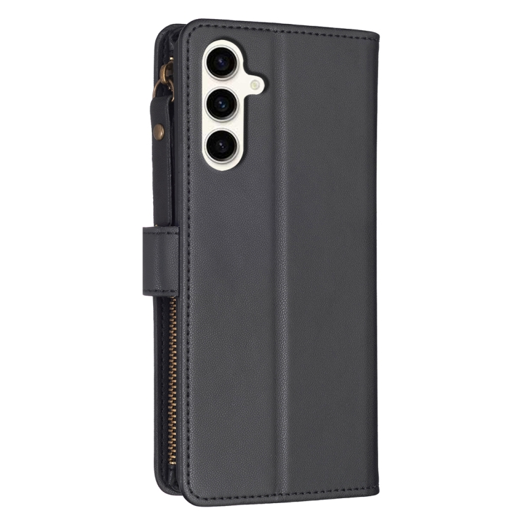 For Samsung Galaxy S23 FE 5G 9 Card Slots Zipper Wallet Leather Flip Phone Case(Black) For Samsung Galaxy S23 FE 5G 9 Card Slots Zipper Wallet Leather Flip Phone Case(Black)