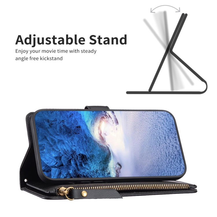 For Samsung Galaxy S23 FE 5G 9 Card Slots Zipper Wallet Leather Flip Phone Case(Black) For Samsung Galaxy S23 FE 5G 9 Card Slots Zipper Wallet Leather Flip Phone Case(Black)