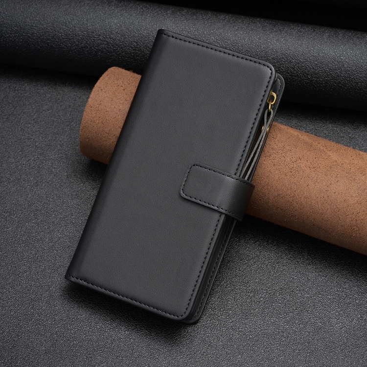 For Samsung Galaxy S23 FE 5G 9 Card Slots Zipper Wallet Leather Flip Phone Case(Black) For Samsung Galaxy S23 FE 5G 9 Card Slots Zipper Wallet Leather Flip Phone Case(Black)
