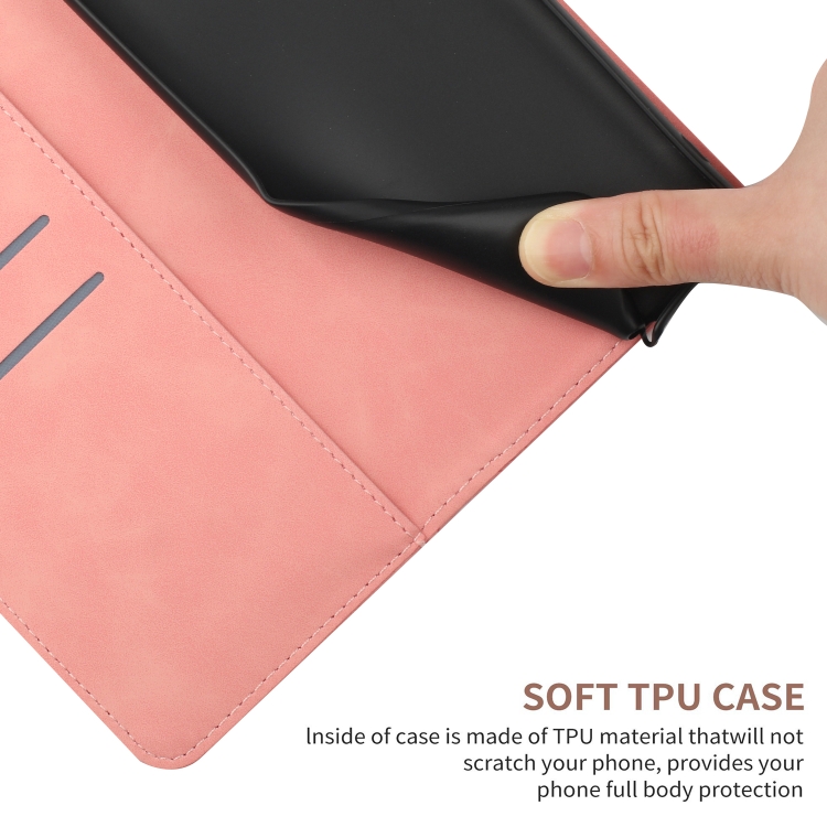 For iPhone 16 Plus Stitching Embossed Leather Phone Case(Pink) For iPhone 16 Plus Stitching Embossed Leather Phone Case(Pink)