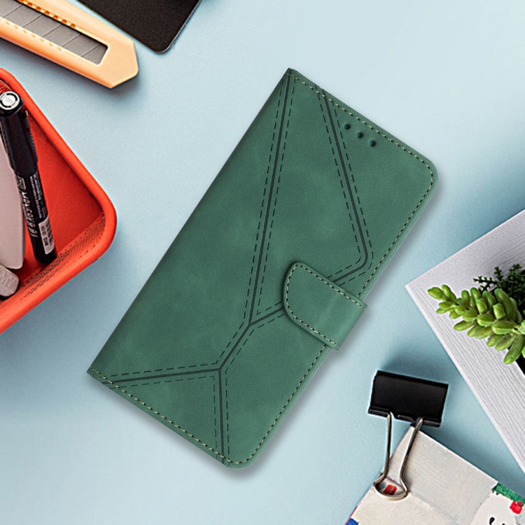 For iPhone 16 Stitching Embossed Leather Phone Case(Green) For iPhone 16 Stitching Embossed Leather Phone Case(Green)