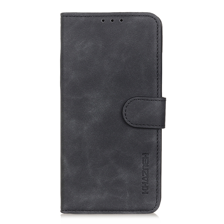 For iPhone 12 / 12 Pro KHAZNEH Retro Texture PU + TPU Horizontal Flip Leather Case with Holder & Card Slots & Wallet(Black) - 1